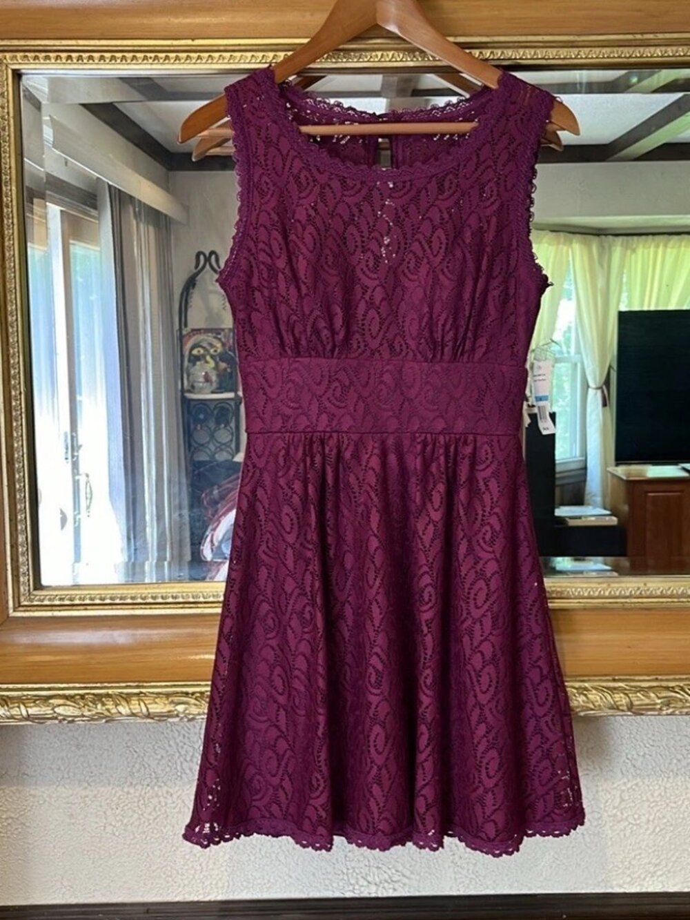 B. Darlin Purple Lace Mini Dress
